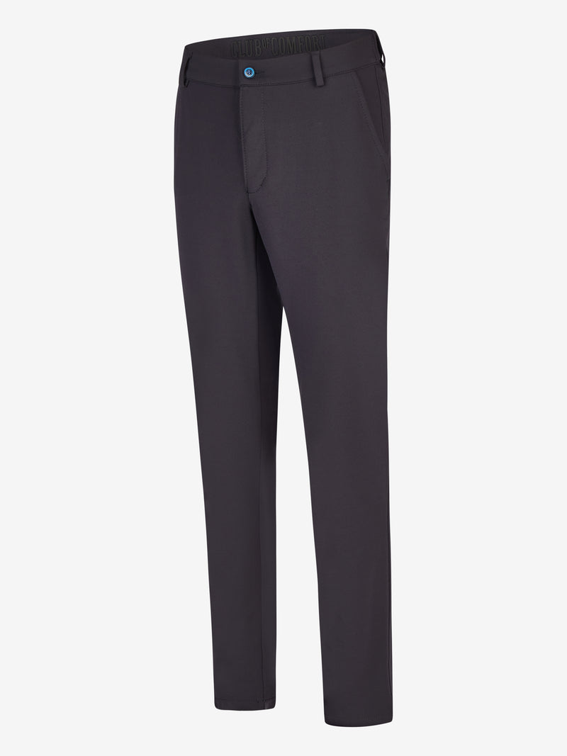 Vedenschön helle Chino-Hose in Marineblau von Club of Comfort, Slim Fit, mit elastischem Smokbund, Hemdstopper, mittlerer Leibhöhe, schmalem Bein und schmaler Fußweite, aus hochelastischem Polyamid-Viskose-Mix in Microstruktur, ideal für ganzjähriges Tragen.