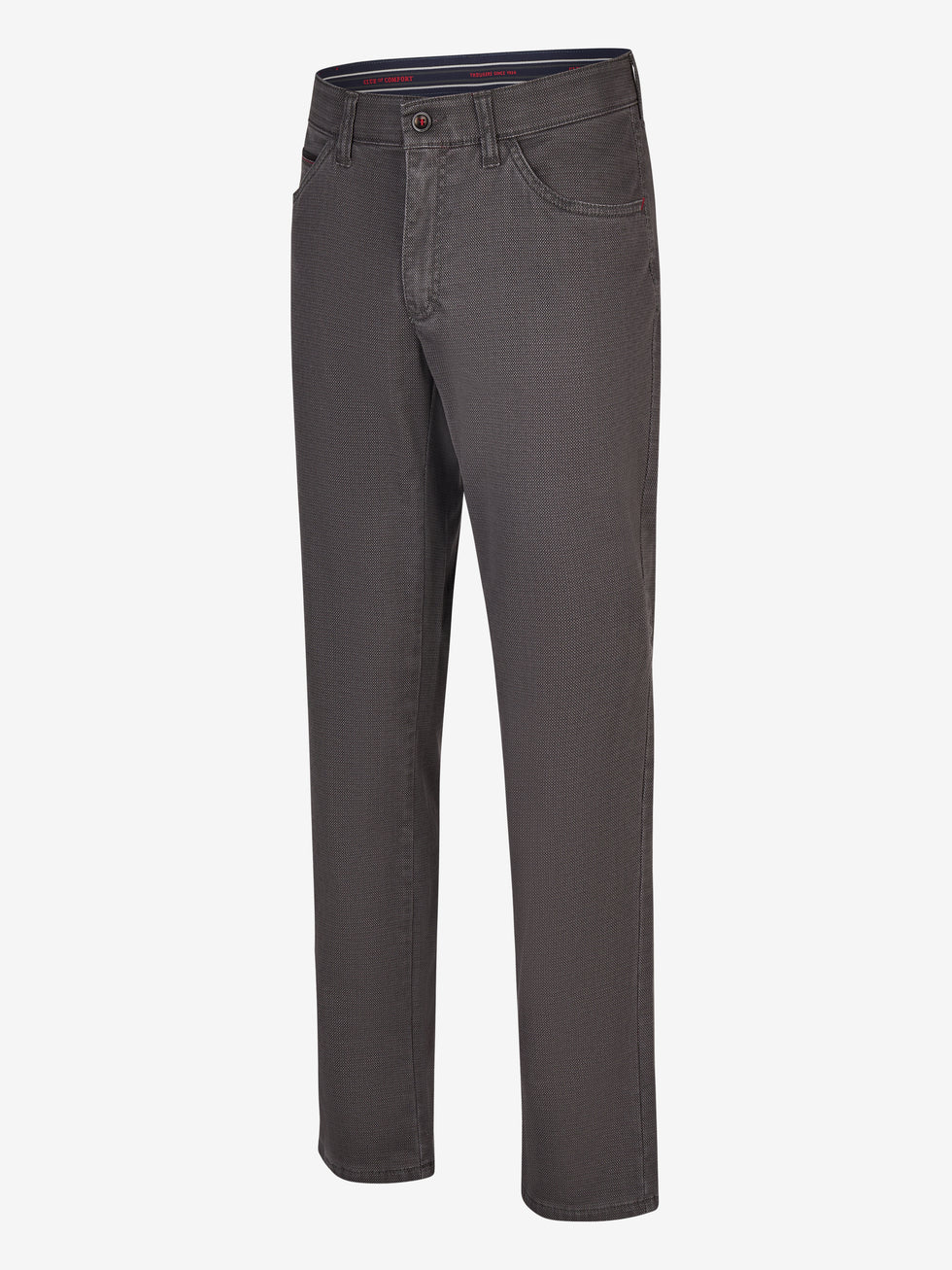 Graue Herren-Hose "MARVIN 8225" von Club of Comfort mit elastischem Comfortbund, Hemdstopper, Swing-Pocket mit Kontrast, High Stretch-Baumwolle und Thermolite-Wärmeisolierung, Regular Fit, modifizierte 5 Pocket, Herbst/Winter, made in Green by Oeko-Tex.